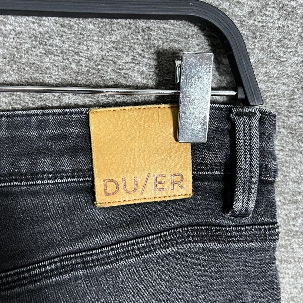 Duer L2x Slim Fit Jeans Mens 31x32 Black Grey Slim Fit Stretch Denim Performance